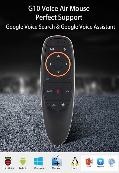 Гироскопический пульт с голосовым поиском аэромышь Air mouse G10S Fly Black (G10S) G10S фото