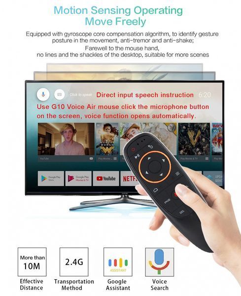 Гироскопический пульт с голосовым поиском аэромышь Air mouse G10S Fly Black (G10S) G10S фото