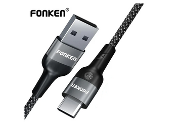 Кабель зарядный FONKEN USB Type A - Type-C 5A 40W Super Charge USB C Wire 2 м Black (CC-5A) CC-5A фото