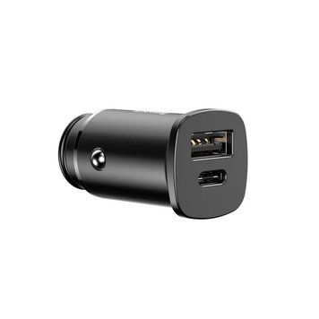 Автомобільний зарядний пристрій Baseus Dual USB & USB-C 3.0 30 Вт Black (CCALL-AS01) CCALL-AS01 фото