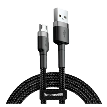 Кабель зарядный Micro USB Baseus CAMKLF-HG1 USB Cable to microUSB 2A Cafule 3 м Gray/Black (CAMKLF-HG1) CAMKLF-HG1 фото