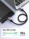 Дата кабель UGREEN US374 USB 3.0 A to Micro B Cord Nylon Braided External Hard Drive Cable 1 м Black (80793) 80793 фото 2
