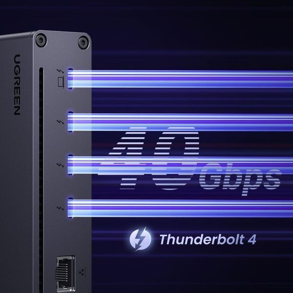 Док-станція UGREEN U708 Revodok Max 208 Thunderbolt 4 Dock 40Gbps 8-в-1 Black (25053EU) 25053EU фото
