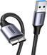 Дата кабель UGREEN US374 USB 3.0 A to Micro B Cord Nylon Braided External Hard Drive Cable 1 м Black (80793) 80793 фото 1