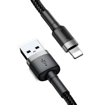 Кабель зарядний Baseus CALKLF-WG1 Lightning &mdash; USB 2A QC3.0 480 Мбіт/с 1 м Gray/Black (CALKLF-WG1) CALKLF-WG1 фото