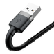 Кабель зарядний Baseus CALKLF-WG1 Lightning &mdash; USB 2A QC3.0 480 Мбіт/с 1 м Gray/Black (CALKLF-WG1) CALKLF-WG1 фото 3