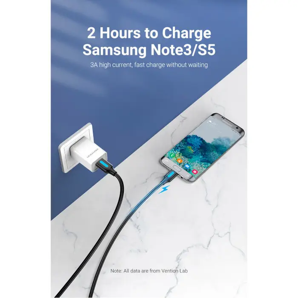 Кабель для заряджання та передавання даних Vention COPBC USB 3.0 AM/micro USB-B 3.0 0.25 м Black (COPBC) COPBC фото