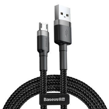 Кабель зарядный Baseus USB Cabel to micro USB Cafule 2м Black/ Grey (CAMKLF-CG1) CAMKLF-CG1 фото