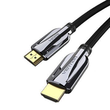 Кабель VENTION HDMI v2.1 в тканинному обплетенні з цинковими конекторами 1 м Black (AACBF) AALBF фото