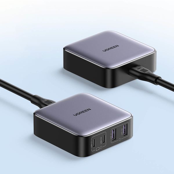 Зарядное устройство настольное Ugreen CD327 Nexode GaN 2xUSB-C 2xUSB-A 65W Power Delivery Grey (90747) 90747 фото