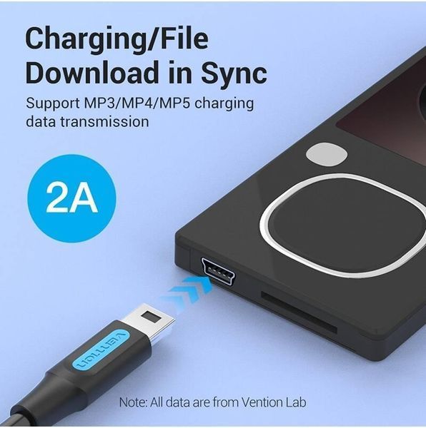 Кабель Vention USB-C &mdash; Mini-USB 2 А, 0,5 м, чёрный (COWBD) COWBD фото