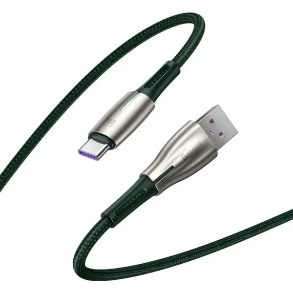 Кабель зарядный Baseus CATSD-M06 USB Type A - USB Type C Water Drop-shaped Lamp SuperCharge 66W 1м Green (CATSD-M06) CATSD-M06 фото