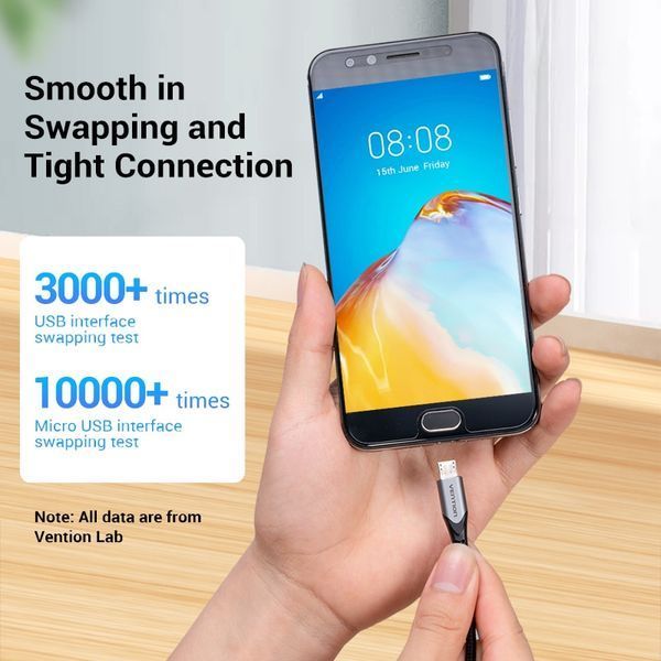 Кабель зарядний Vention COAHG USB 2.0 - microUSB металевий корпус 1.5 м Black/Grey (COAHG) COAHG фото