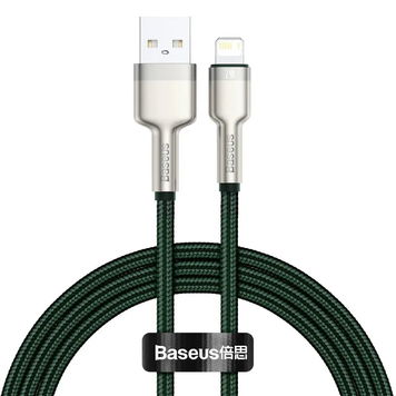 Кабель зарядный Baseus CALJK-A06 USB - Lightning Cafule Metal Lightning 2.4A 1m Green (CALJK-A06) CALJK-A06 фото