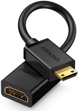 Кабель Ugreen Mini HDMI штекер to HDMI 2.0 разъем 4K 60Hz 22CM Black (20137) 20137 фото