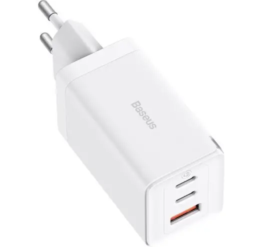 Зарядний пристрій СЗУ Baseus CCGAN65E5 GaN5 Pro 2xUSB-C + USB 65 W White (CCGP120202) CCGP120202 фото