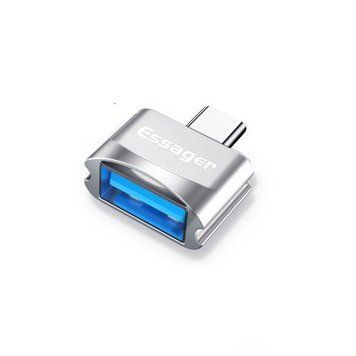 Адаптер переходник Essager USB 3.0 to Type-C OTG Silver (ECJOTGT-WJ10) ECJOTGT-WJ10 фото