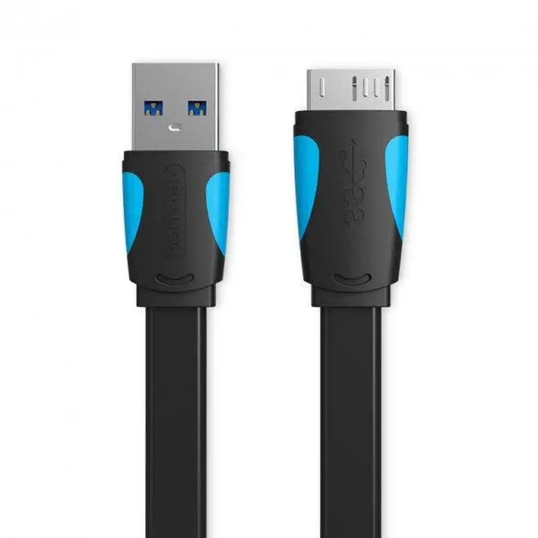 Кабель для синхронизации Vention AS-A12 USB-Micro USB-B 3.0 PVC nickel-plated 5Gbps плоский 0.25 м Black (VAS-A12VAS-A12-B025) VAS-A12-B025 фото