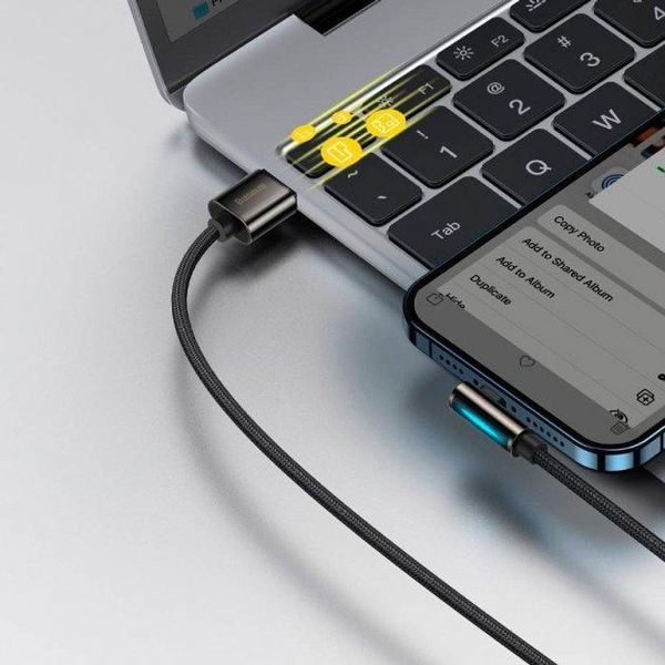 Кабель зарядный Baseus Legend Series Elbow Fast Charging Lightning 2.4A 2m Black (CALCS-A01) CALCS-A01 фото