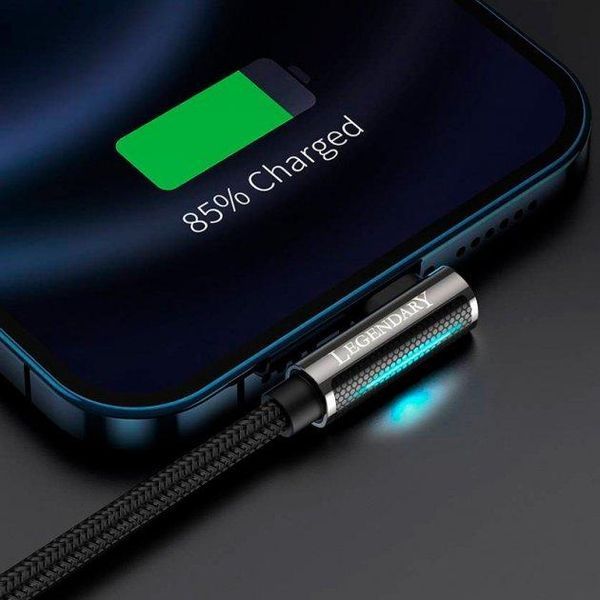 Кабель зарядный Baseus Legend Series Elbow Fast Charging Lightning 2.4A 2m Black (CALCS-A01) CALCS-A01 фото
