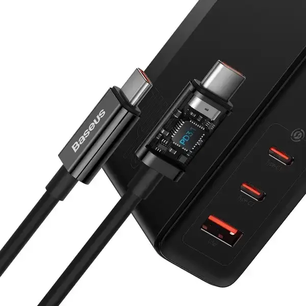 Зарядний пристрій СЗУ Baseus CCGAN140CE GaN5 Pro Fast Charger QC4.0+PD3.1 140W USB+2Type-C 5A Black (CCGP100201) CCGP100201 фото
