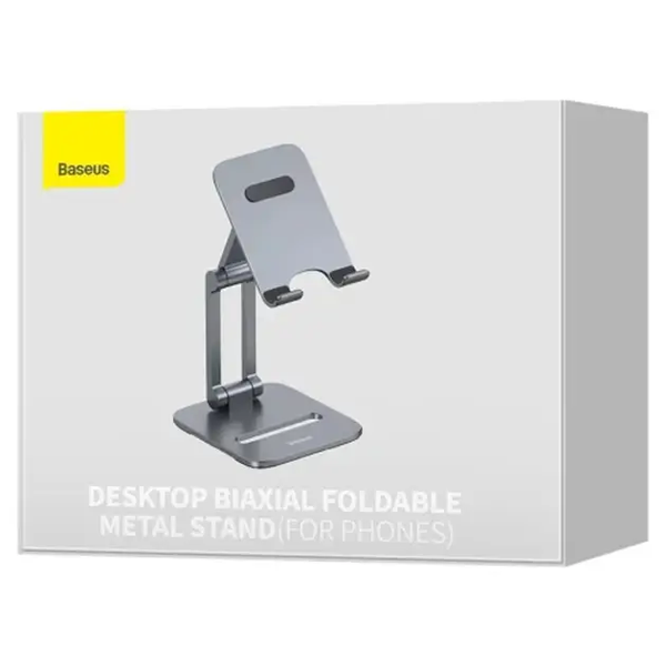 Настільний тримач для телефонів і планшетів Baseus LUSZ000013 Biaxial Foldable Metal Stand Grey (LUSZ000013) LUSZ000013 фото