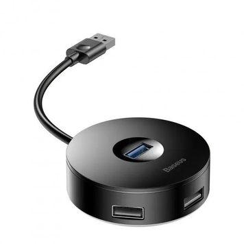 USB-хаб Baseus CAHUB-F01 Round box USB 3.0 to USB 3.0х1 + USB 2.0х3 Black (CAHUB-F01) CAHUB-F01 фото