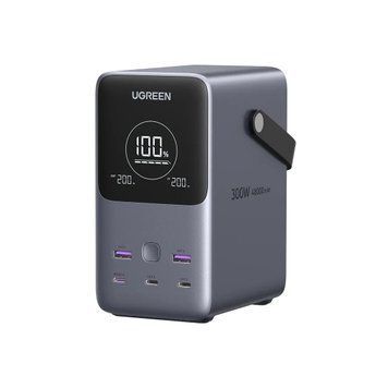 Зовнішній акумулятор повербанк UGREEN PB770 48000 мА&middot;год 300 Вт PD 3.1 з дисплеєм і ліхтарем, сірий (25286) 25286 фото