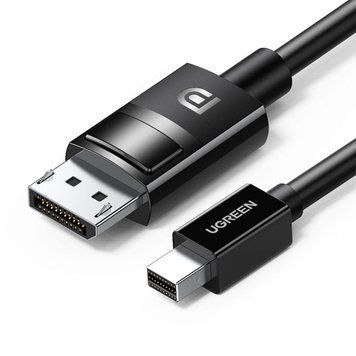 Кабель видео Ugreen DP117 Mini DisplayPort DisplayPort 8K 60 Гц 4K 144 Гц HDR 32.4 Гбит/с 1.5 м Black (80663) 80663 фото