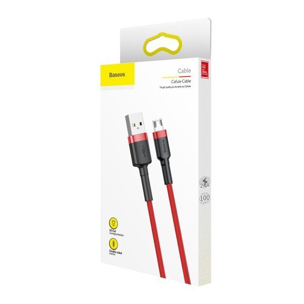Кабель зарядный Baseus CAMKLF-C09 USB - microUSB Cafule Cable 1.5A 2 м Red (CAMKLF-C09) CAMKLF-C09 фото