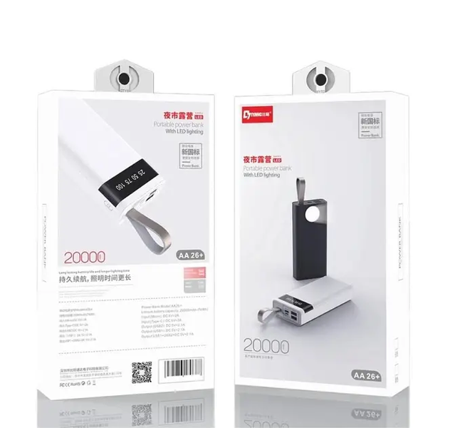 Портативный аккумулятор павербанк BIYA AA26+ 20000mAh Black (AA26+) AA26+ фото