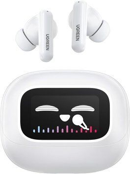 Bluetooth-наушники UGREEN WS211 беспроводные наушники EchoBuds Magic с активным шумоподавлением, умным дисплеем White (55137) 55137 фото