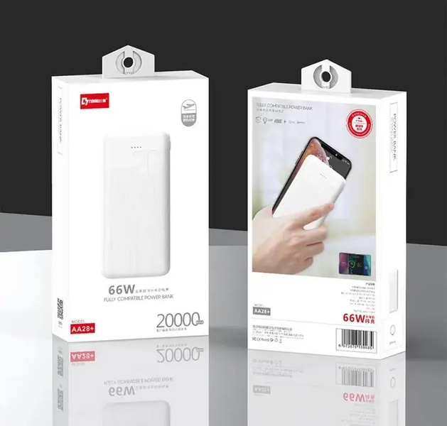 Портативный аккумулятор павербанк BIYA AA28+ 20000mAh 66W White (AA28+) AA28+ фото