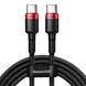 Кабель Baseus CATKLF-BL91 Cafule USB Type-C to USB Type-C PD2.0 100W 20W 2 м Black/Red (CATKLF-BL91) CATKLF-BL91 фото 1