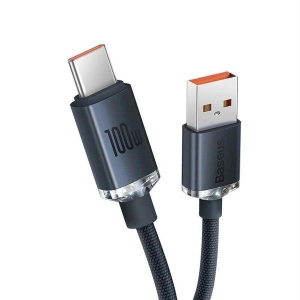 Кабель зарядний Baseus CAJY000401 Crystal Shine Series USB для Type-C 100W 1.2м Black CAJY000401 фото