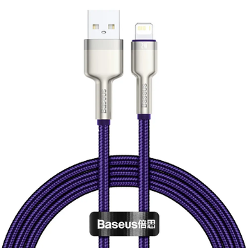 Кабель зарядный Baseus CALJK-B05 USB - Lightning Cafule Metal Lightning 2.4 A 2 м Purple (CALJK-B05) CALJK-B05 фото
