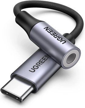 Переходник аудиоадаптер Ugreen кабель USB Type-C - 3.5 mm DAC chip для наушников Grey (AV161) 80154 фото