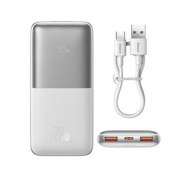 Портативна батарея Power Bank Baseus PPBD040202 Pro 10000 мАг 20 Вт з кабелем White (PPBD040202) PPBD040202 фото