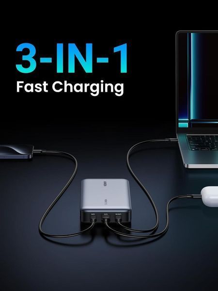 Зовнішній акумулятор повербанк UGREEN PB205 Power Bank 25000 mAh 145 W Nexode 3-Port USB C PD Grey (90597A 90597A фото