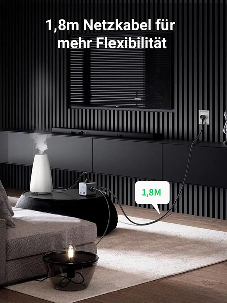 Зарядное устройство UGREEN CD268 USB 3-контактная розетка DigiNest Cube 65W USB C Power Strip GaN (60113) 60113 фото