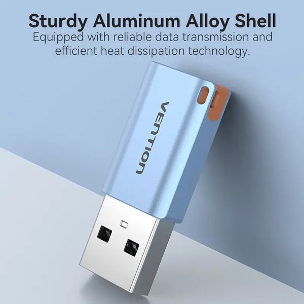 Перехідник-адаптер Vention CUAH0 USB Male to Type-C Female OTG Adapter 10 Гбіт/с USB 3.1 15 W Grey (CUAH0) CUAH0 фото