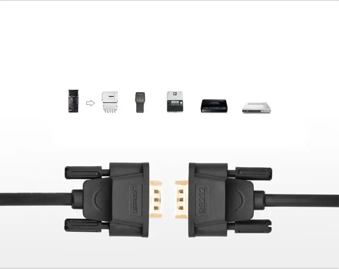 Кабель Com-Com RS232 Ugreen DB101 для стандартів RS232/422/485 1.5 m Black (20153) 20153 фото