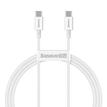 Кабель зарядний Baseus CATYS-C02 USB Type-C to Type-C USB C Superior 100 Вт 5 А 20 В 2 м White (CATYS-C02) CATYS-C02 фото