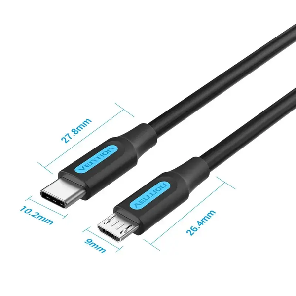 Кабель для синхронізації Vention COVBD USB Type C - Micro USB 0.5 м Black (COVBD) COVBD фото