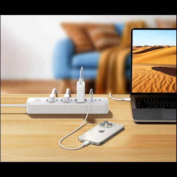 Сетевой фильтр-удлинитель Ugreen CD286 30W 3 AC Power Strip with Master Switch 2 м White (25357) 25357 фото