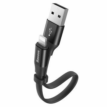 Кабель зарядний USB - Lightning Baseus CALMBJ-B01 Nimble Portable Lightning 0.23m Black (CALMBJ-B01) CALMBJ-B01 фото