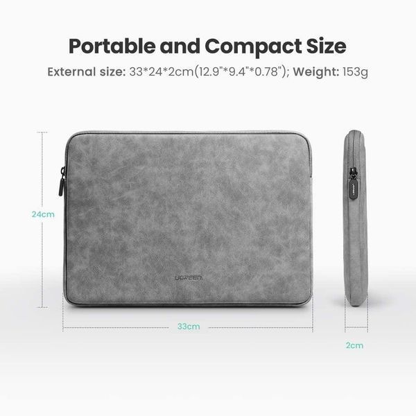 Чехол папка Ugreen 13.3" для ноутбука Grey (LP187) 60985 фото