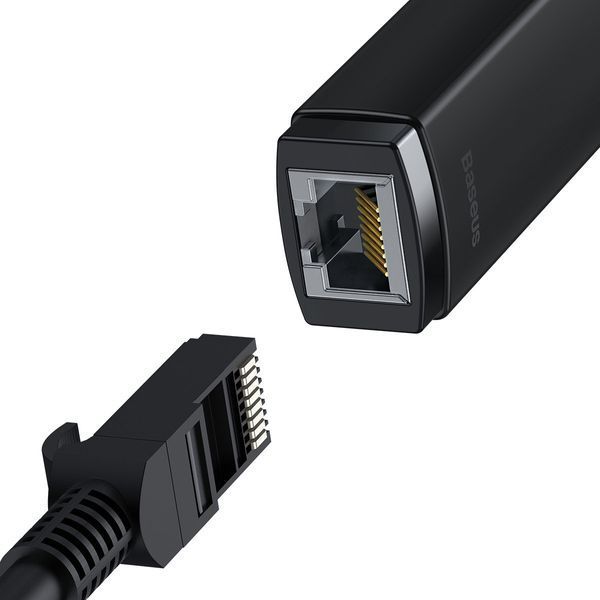 Дротовий мережевий адаптер Baseus Lite USB Type A - роз'єм RJ45 LAN 100 Мбіт/с Black (WKQX000001) WKQX000001 фото