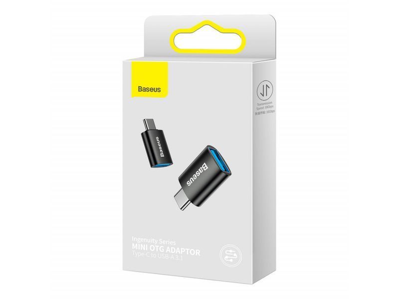 Адаптер переходник BASEUS Type-C to USB Ingenuity Series Mini OTG Black (ZJJQ000001) ZJJQ000001 фото