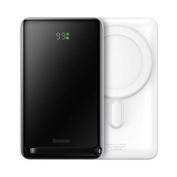 Повербанк Baseus PPCX000002 Magnetic Bracket з бездротовою зарядкою 10000mAh 20W White/Black (PPCX000002) PPCX000002 фото